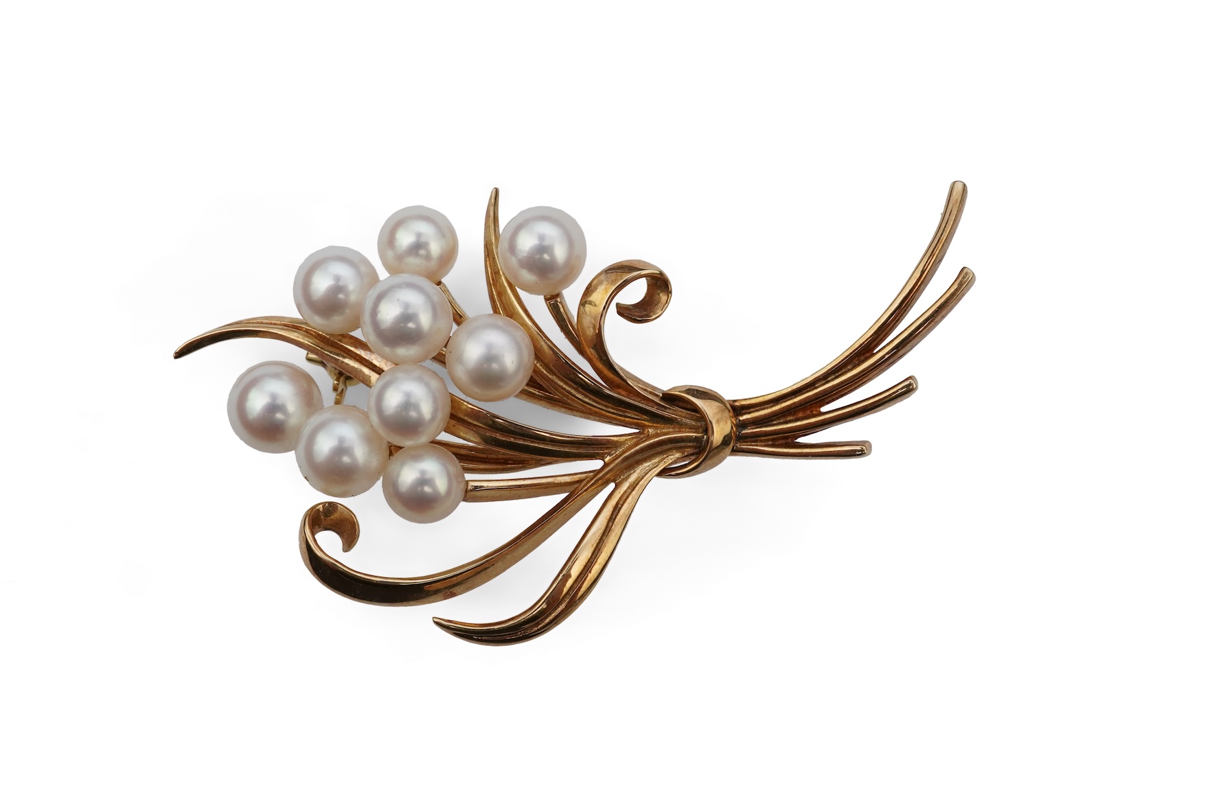 Mikimoto, a cultured pearl brooch